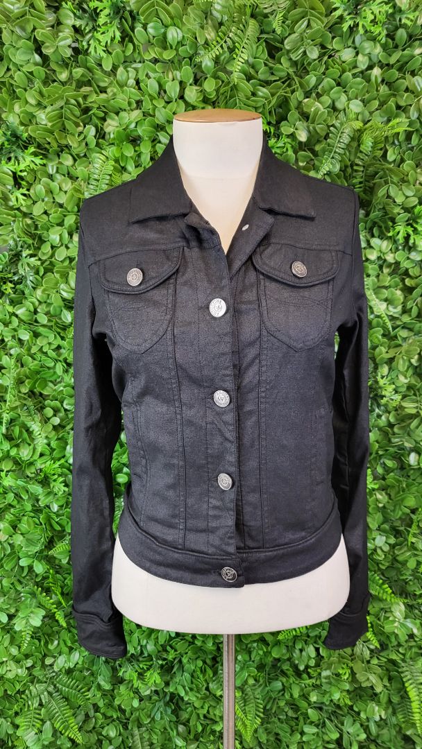 Pretty Basics Black Coated Jacket (10)