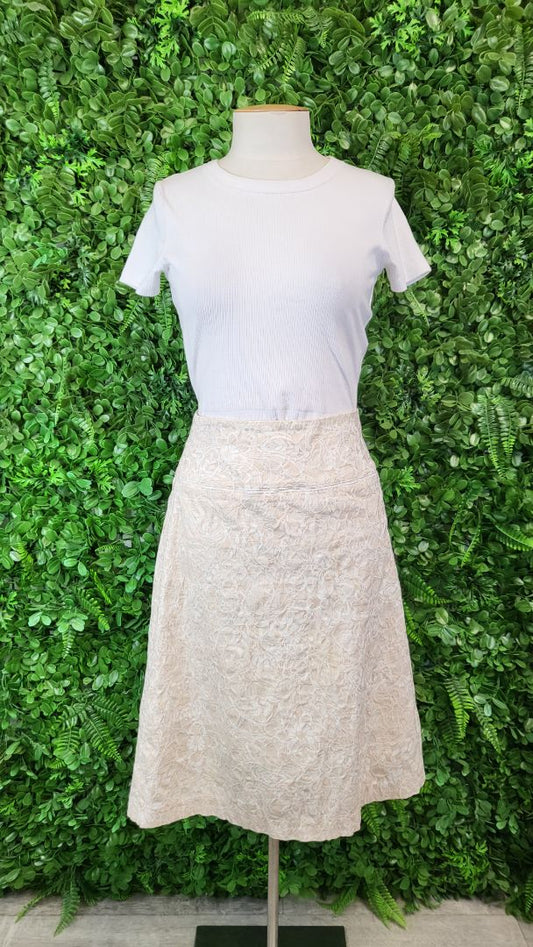 Sable & Minx Cream Textured A-line Skirt (8)