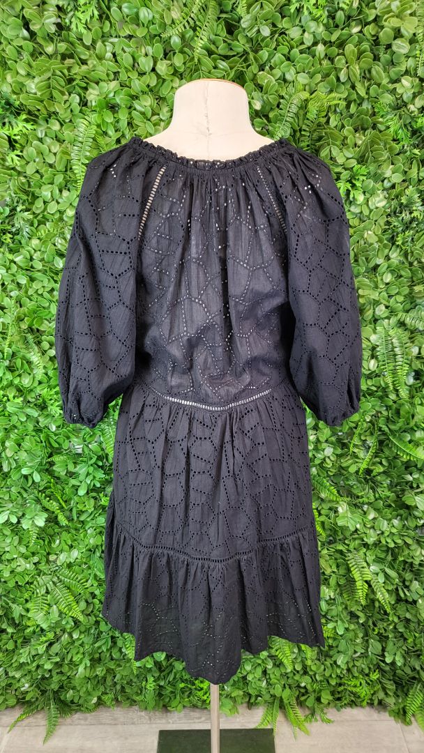 Among The Brave Black Broderie Dress (8-10)