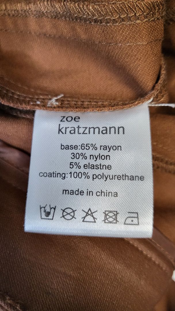 Zoe Kratzmann Tan Coated Pull On Pant (10)