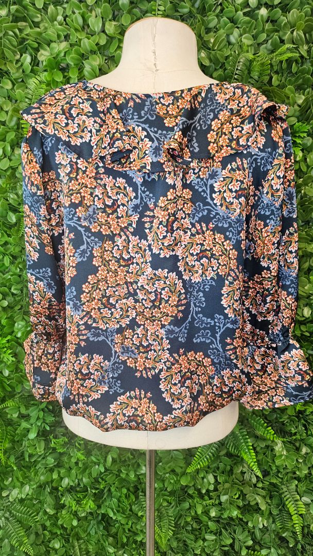Repertoire Floral Ruffle Frill Top (8-10)