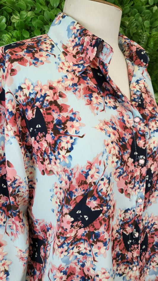 Demgirl Print Cat Shirt (10)