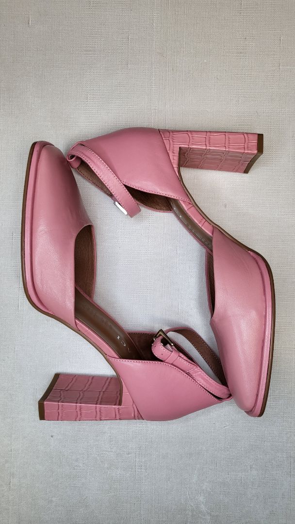 Mi Piaci Pink Leather Heels (39)