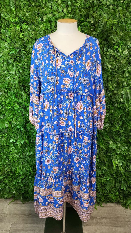 Coco & Belle Blue Floral Dress (14-16)