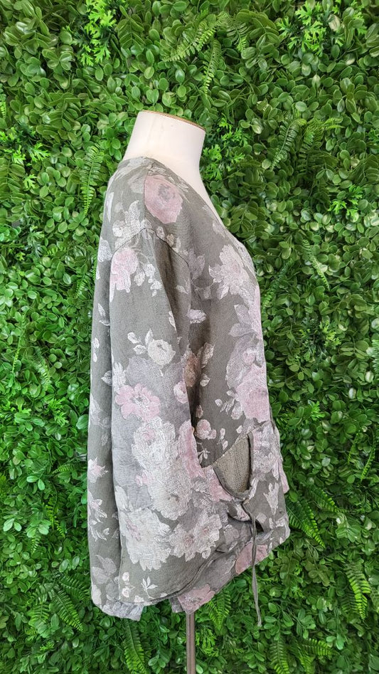 Made In Italy Green Linen Jacket (16-18)