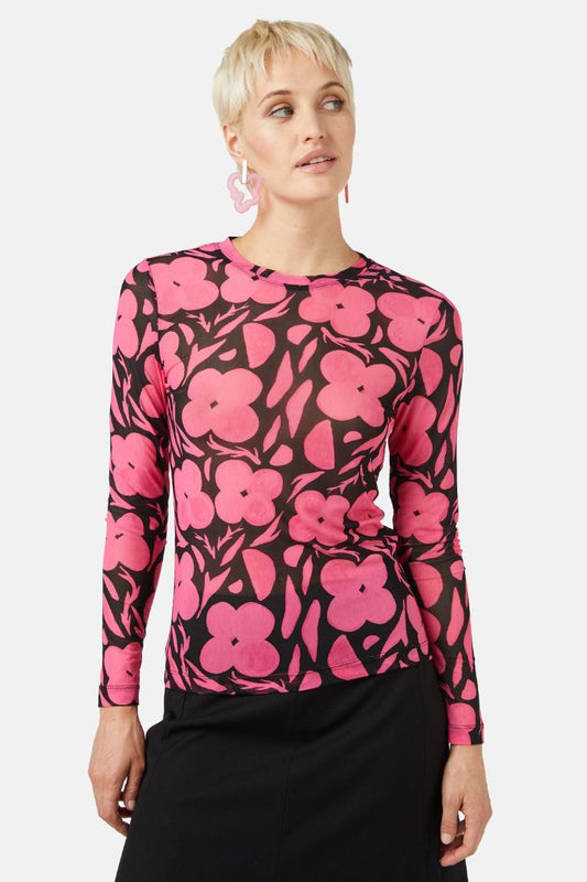 Gorman Pink/Black Floral Top (8)