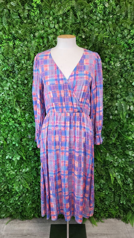 Blue Illusion Multi Coloured Maxi Dress (8-10)
