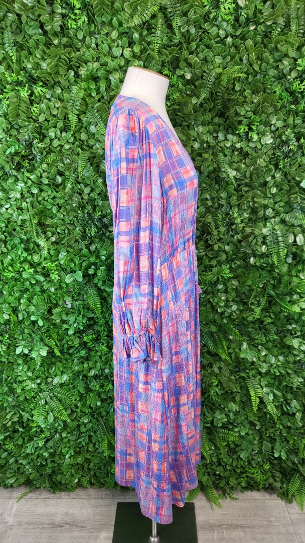 Blue Illusion Multi Coloured Maxi Dress (8-10)