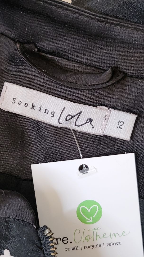 Seeking Lola Black/Print Cross Bomber (12)
