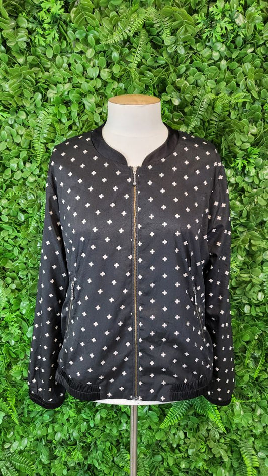 Seeking Lola Black/Print Cross Bomber (12)