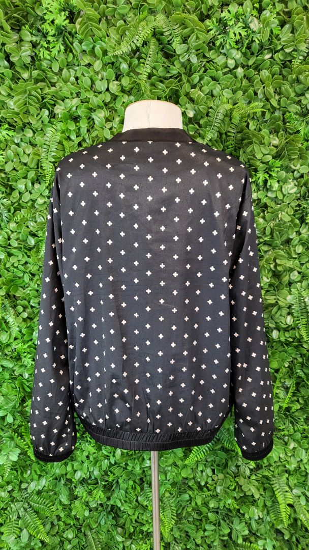 Seeking Lola Black/Print Cross Bomber (12)