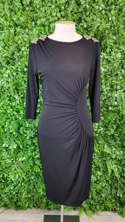 Paula Ryan Black Beaded 40s Dress BNWT (12)