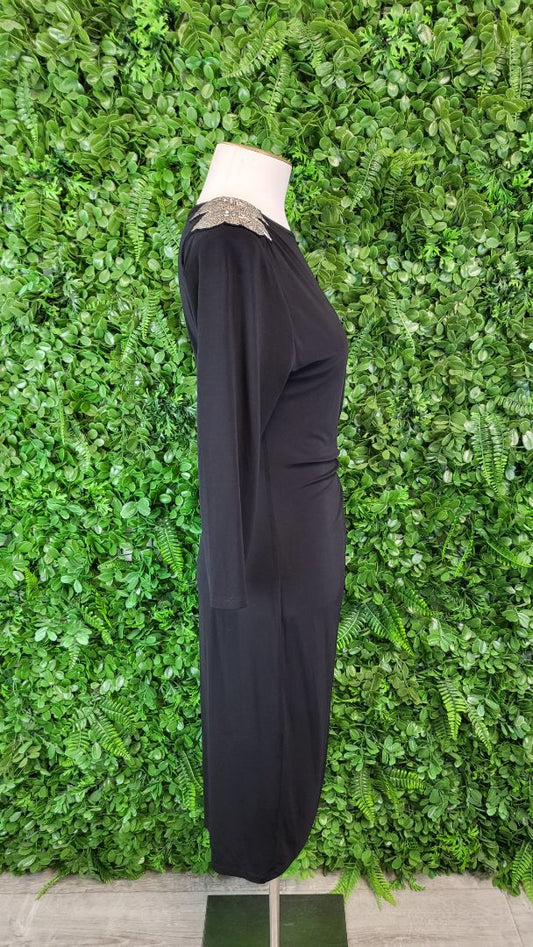 Paula Ryan Black Beaded 40s Dress BNWT (12)