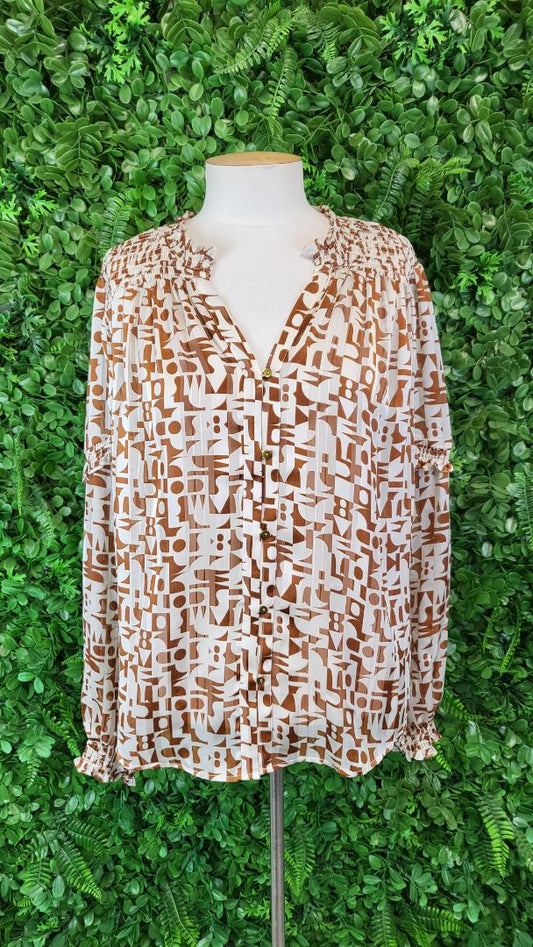 Scotch & Soda Brown/White Patterned Blouse (12)