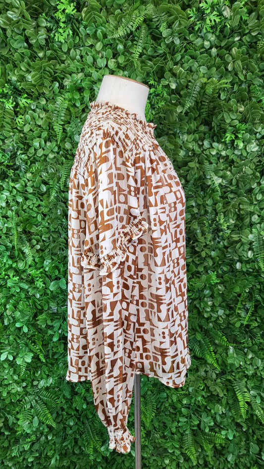 Scotch & Soda Brown/White Patterned Blouse (12)