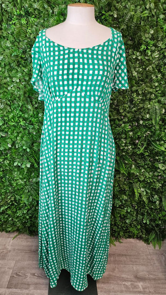 Lemon Tree Green Check Dress (14)
