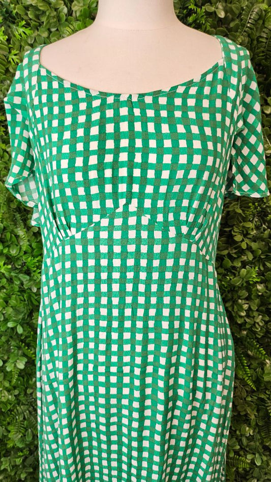 Lemon Tree Green Check Dress (14)