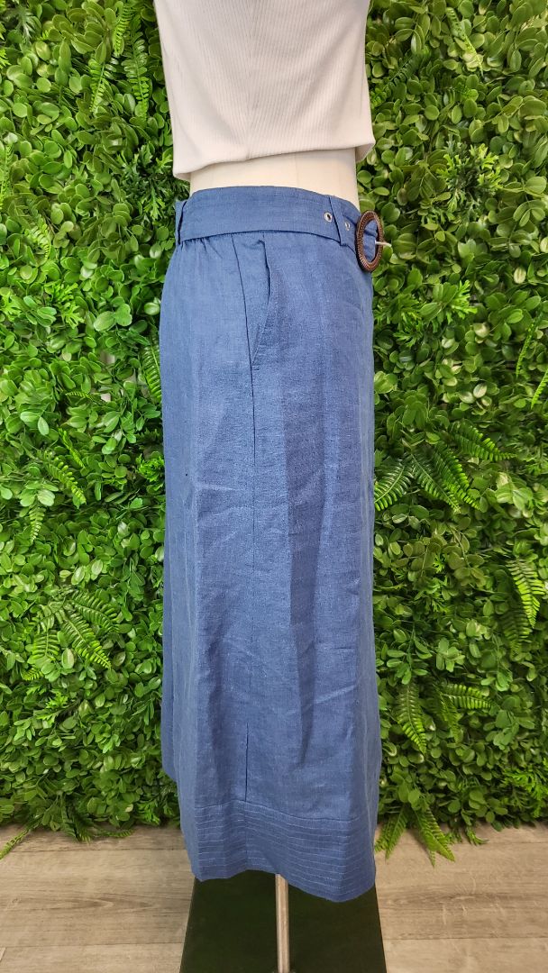 Blue Illusion Blue Linen Skirt (18)