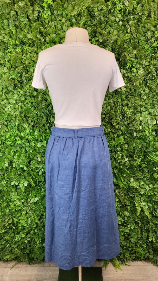 Blue Illusion Blue Linen Skirt (18)