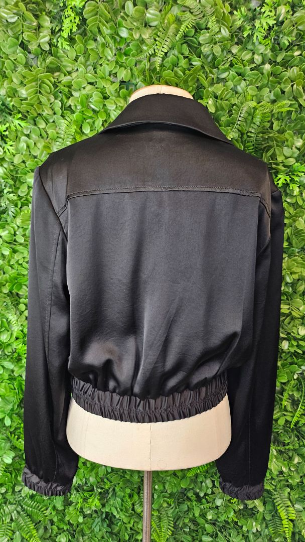 Cue Black Crop Bomber Jacket (12-14)