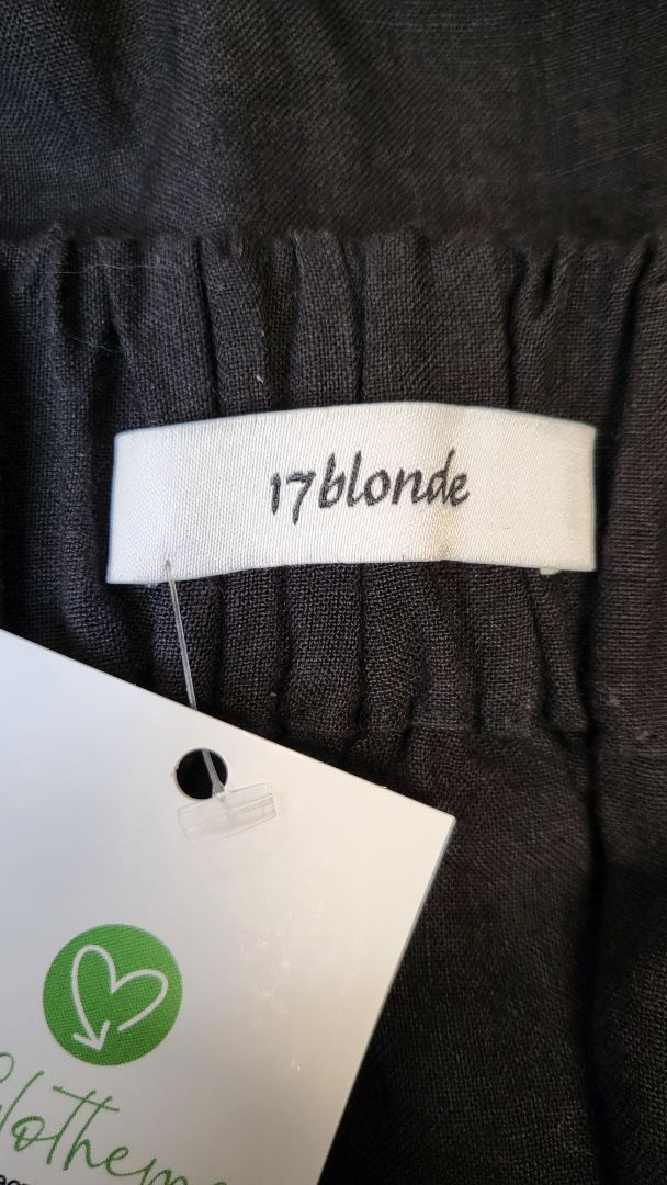 17 Blonde Black Linen Midi Skirt (16)