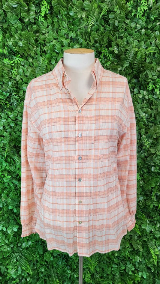 We Are The Others Orange Check The Oversized Shirt BNWT (14)