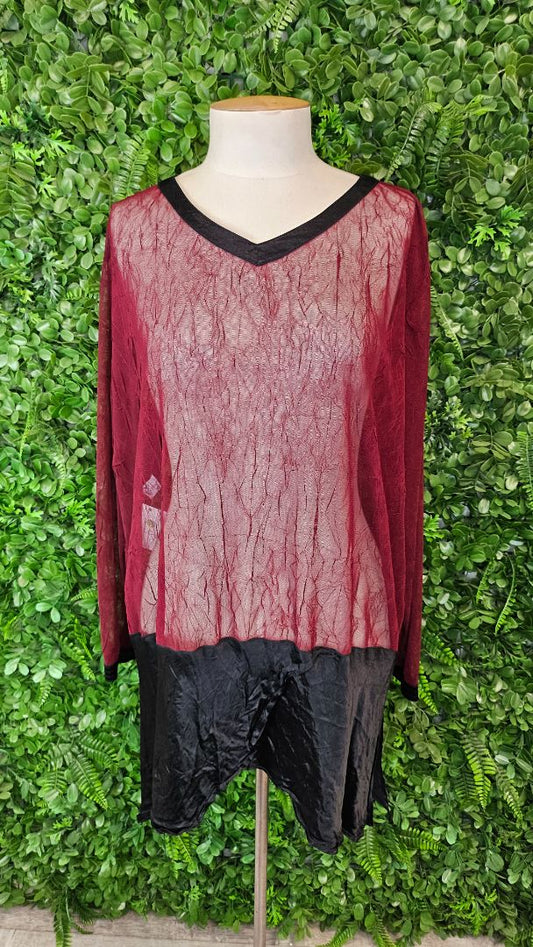 Merlot Mesh Layering Top (20)