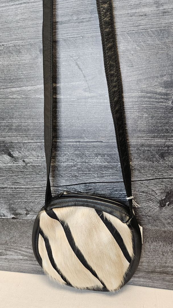 Unknown Black/Fur Leather/Fur Bag 22x22cm