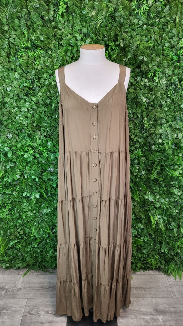 Witchery Khaki Tiered Maxi Dress (14)