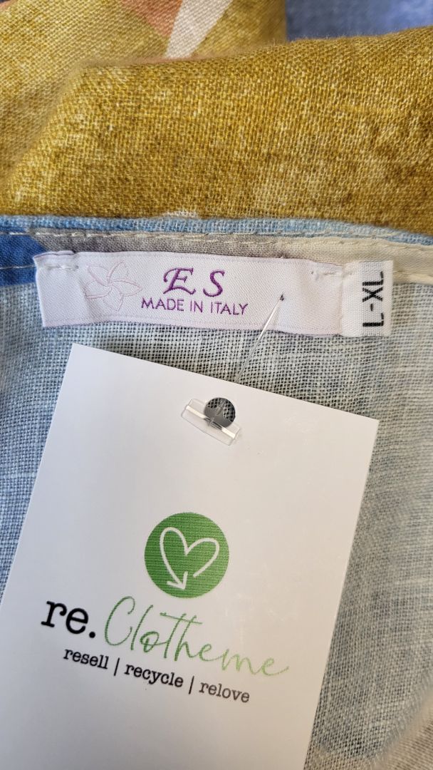 ES Italy Butterfly Print Linen Shift Dress (18)