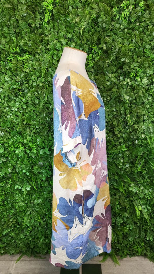 ES Italy Butterfly Print Linen Shift Dress (18)