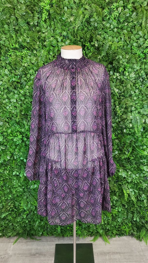 Moochi Faithfully Print Sheer Dress (8-10)