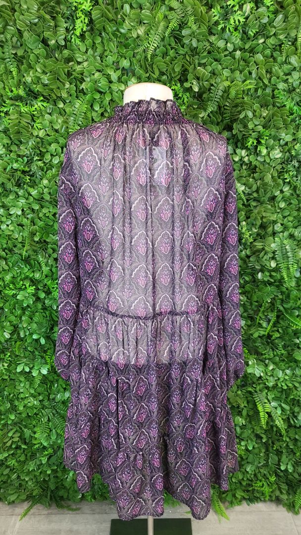 Moochi Faithfully Print Sheer Dress (8-10)