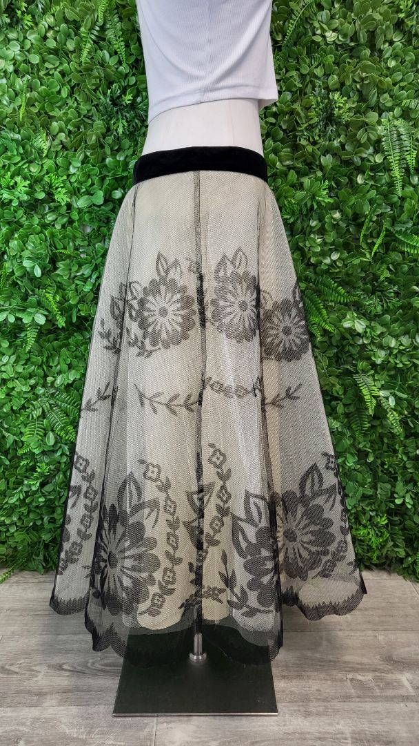 Trelise Cooper Nude/Black Flock Star Skirt (12)