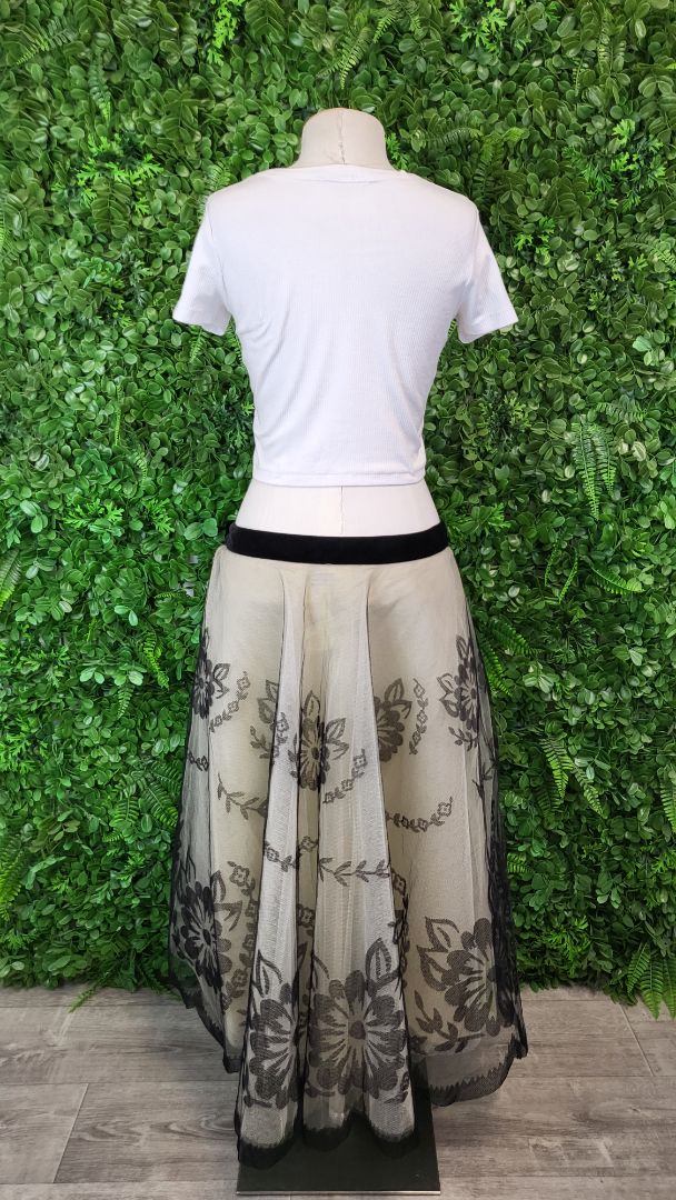 Trelise Cooper Nude/Black Flock Star Skirt (12)