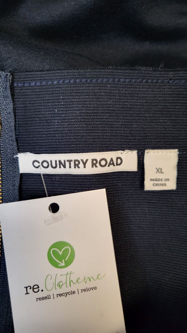 Country Road Navy A-Line Midi Skirt (16)