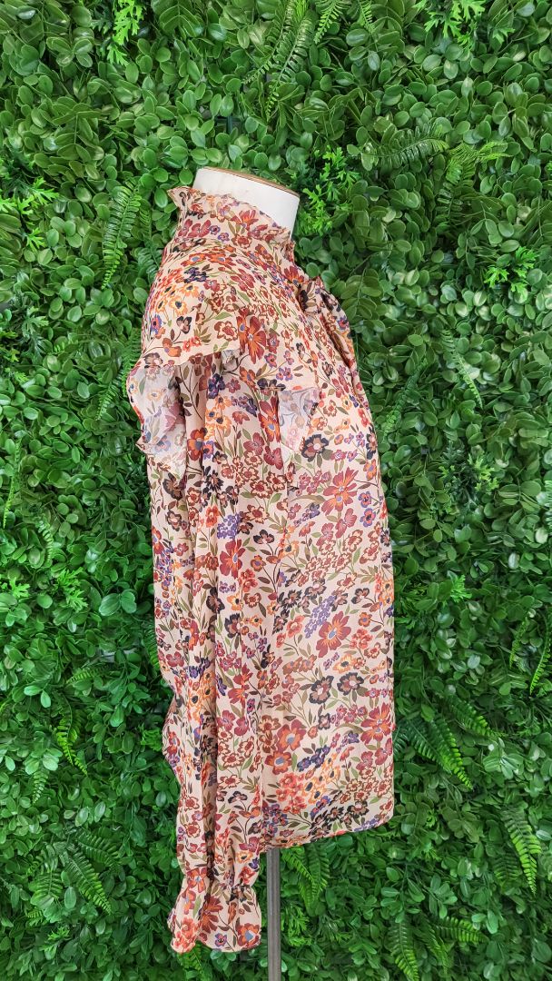 Molly Bracken Floral Tie Neck Top (10-12)