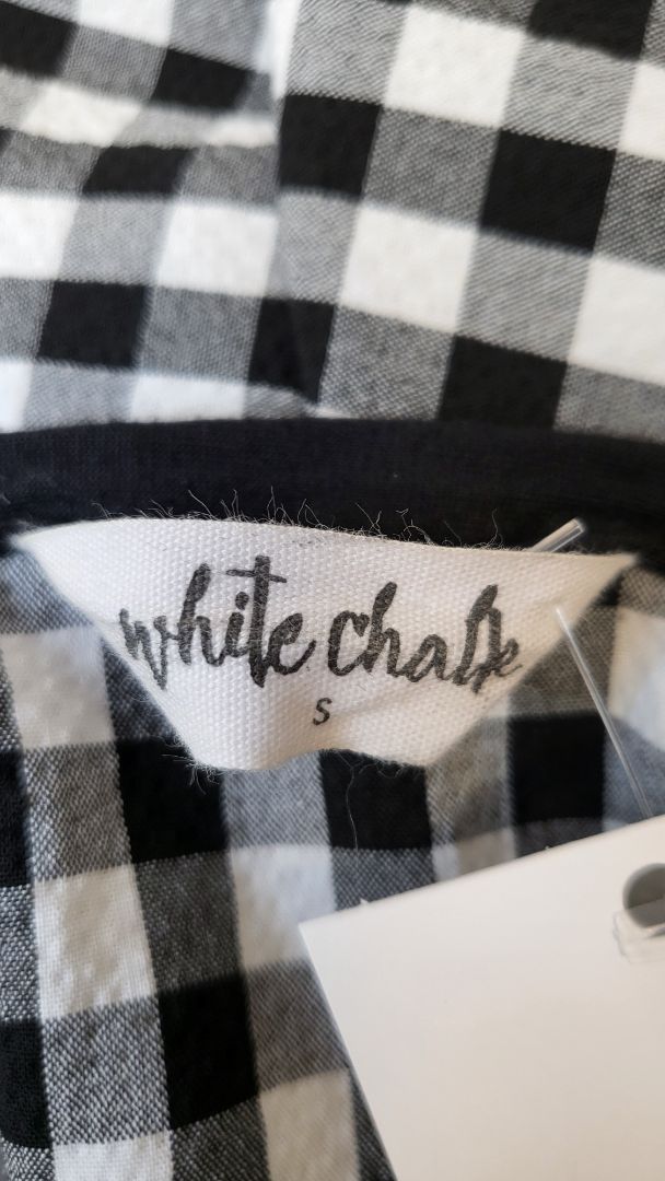 White Chalk Check Kimono Cardi (10-14)