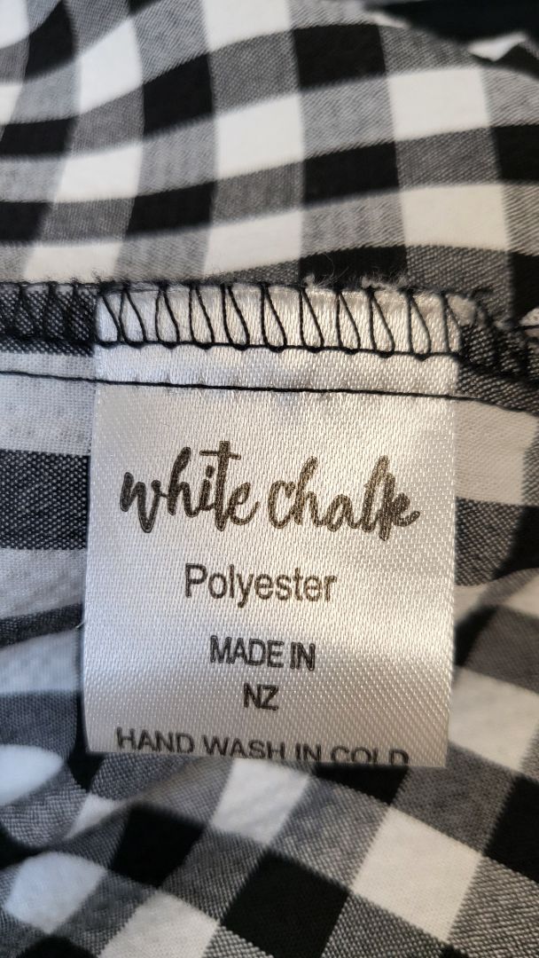 White Chalk Check Kimono Cardi (10-14)