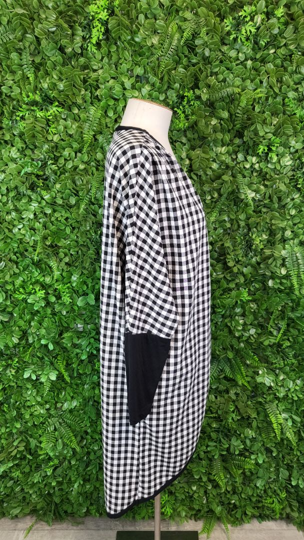 White Chalk Check Kimono Cardi (10-14)