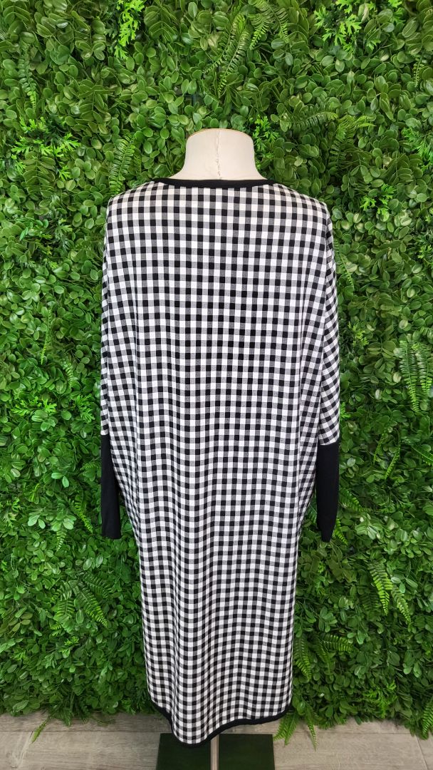 White Chalk Check Kimono Cardi (10-14)