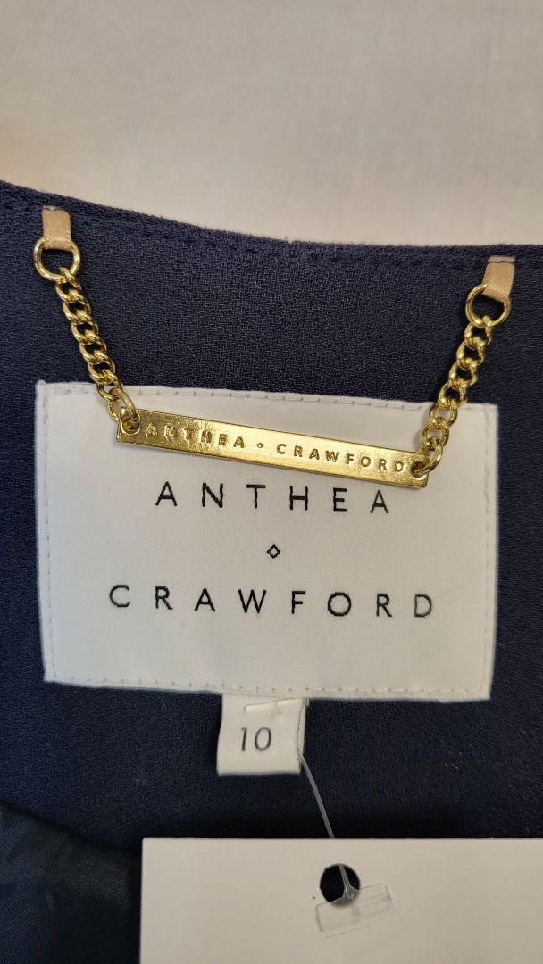 Anthea Crawford Navy Cropped Tailored Jacket (10)