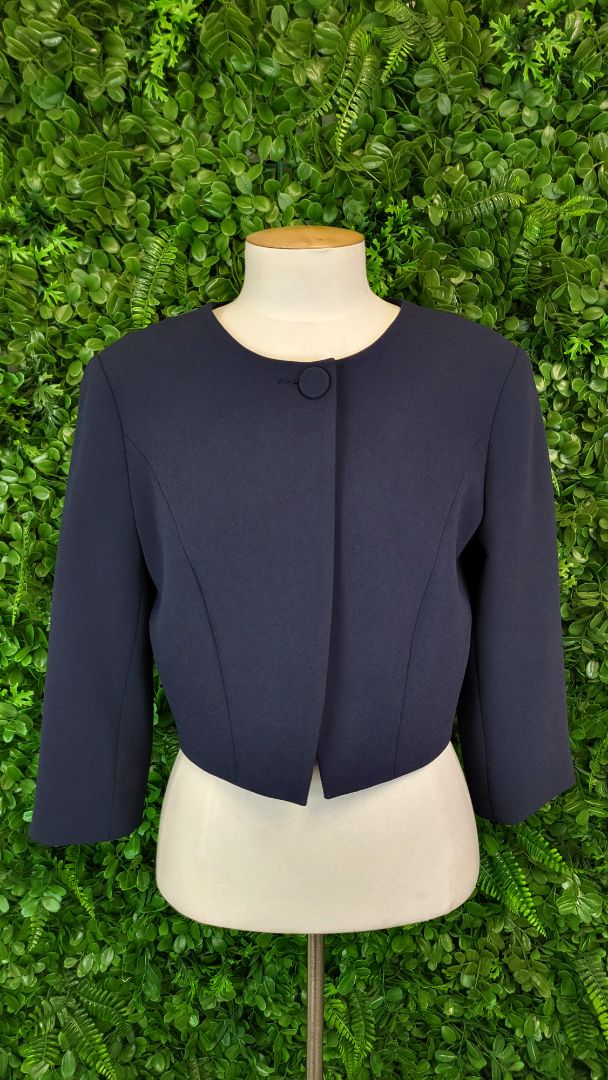 Anthea Crawford Navy Cropped Tailored Jacket (10)
