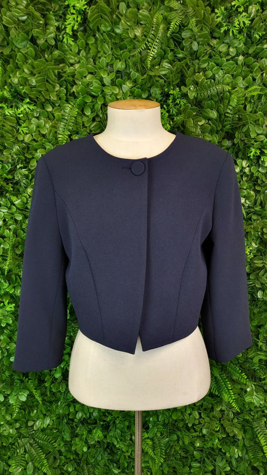 Anthea Crawford Navy Cropped Tailored Jacket (10)