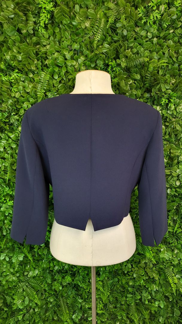 Anthea Crawford Navy Cropped Tailored Jacket (10)