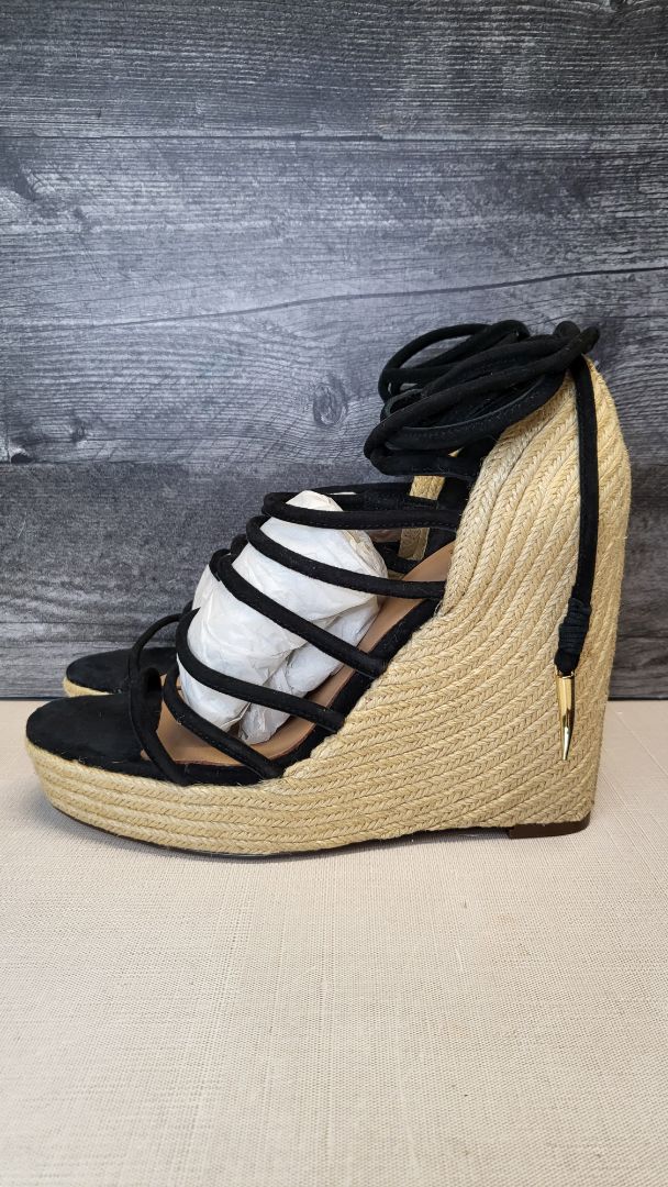 Ava & Aiden Black Platform Wedge NEW (9)