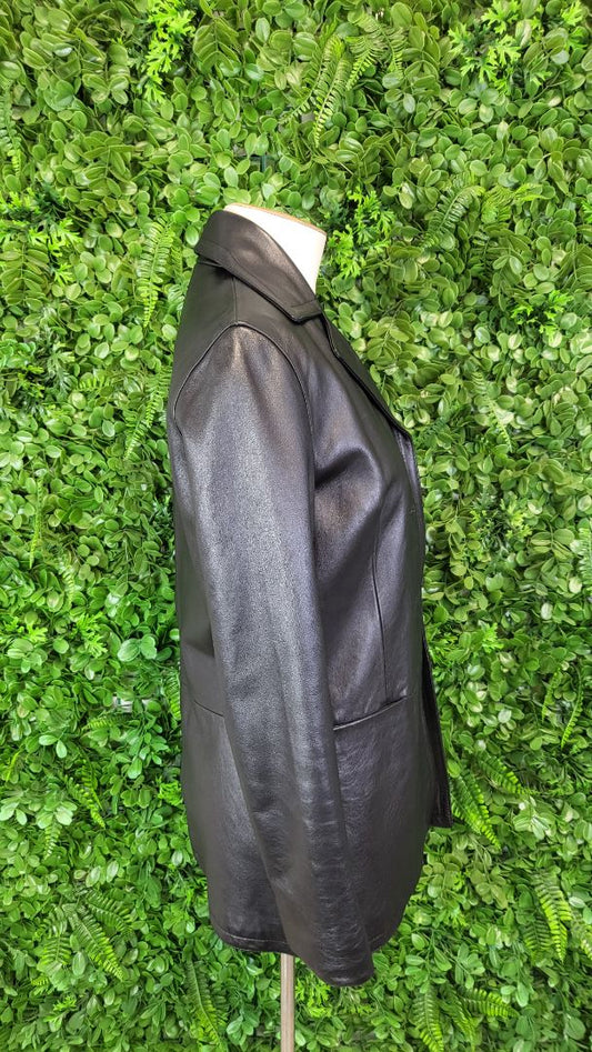Jacqui.E Black Leather Jacket (6-8)