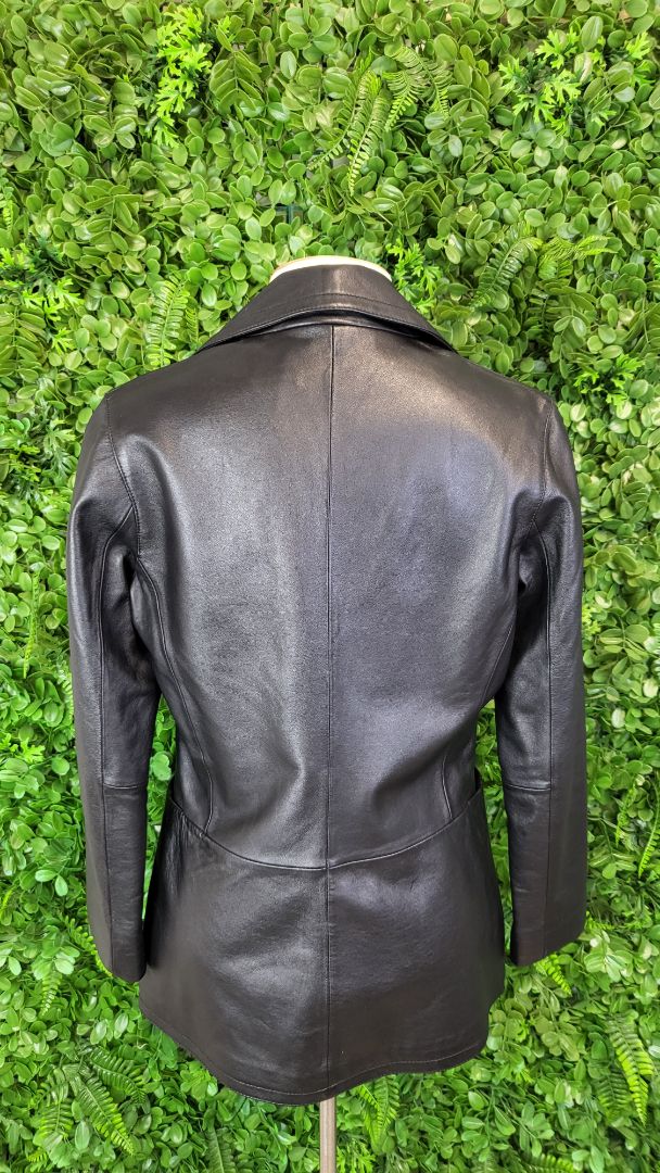 Jacqui.E Black Leather Jacket (6-8)