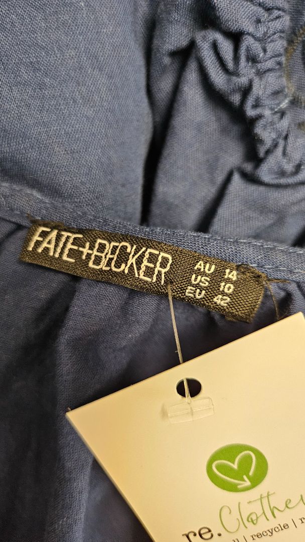 Fate+Becker Dark Blue Linen Blend Top (14)