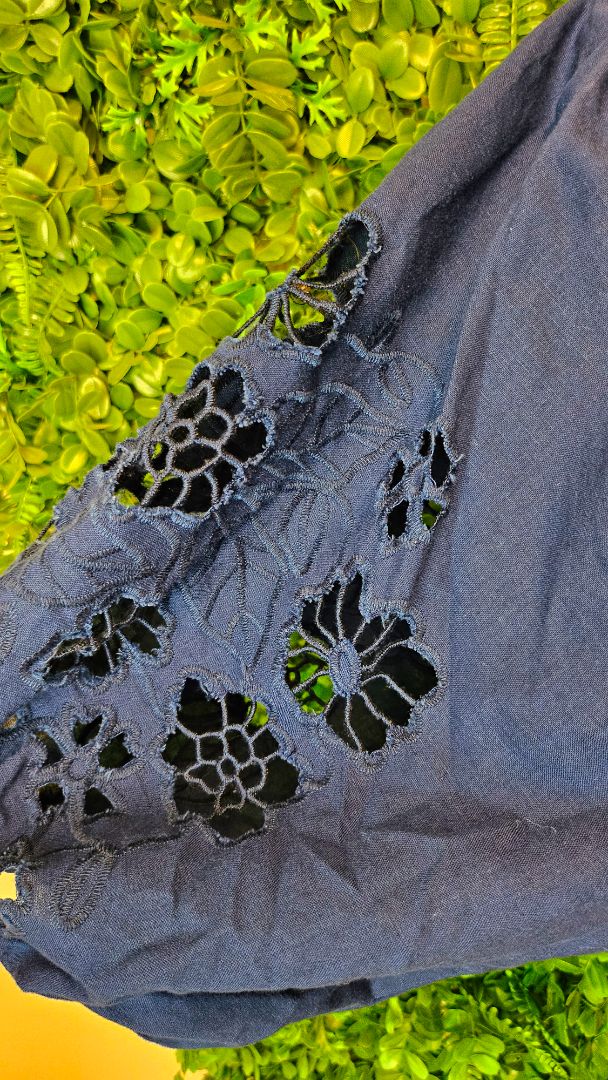 Fate+Becker Dark Blue Linen Blend Top (14)